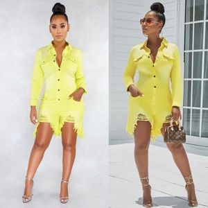 Lime Ripped Denim Romper